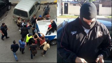 Dos hechos: los incidentes en la puerta de Niñez y policías encapuchados en zona sur.
