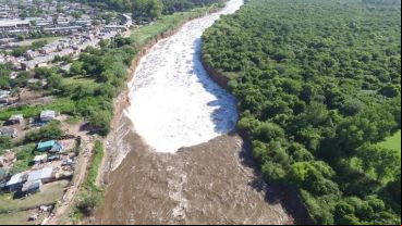 La cascada vista desde un drone.