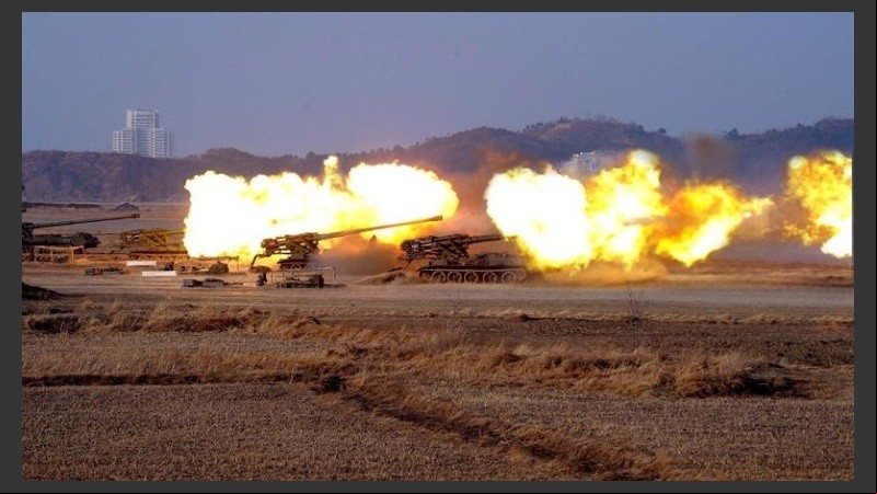 Impresionante ejercicio militar en Corea del Norte.