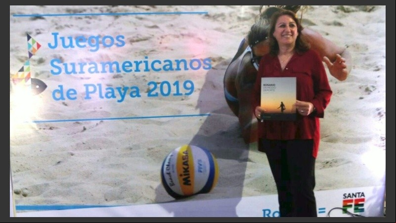 La intendenta durante la presentación de la candidatura de la ciudad.