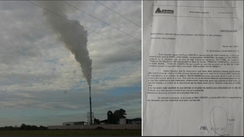 Febre, que denuncia contaminación de una incineradora, hizo una presentación en Fiscalía.