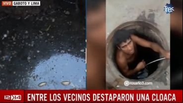 Los vecinos destaparon la cloaca para impedir el ingreso de agua a las casas.