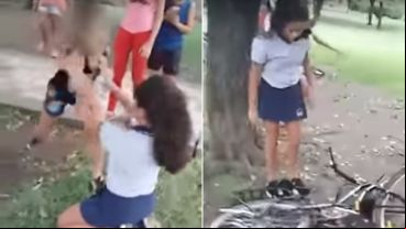 Imágenes de la filmación que realizaron durante el caso de bullyng.