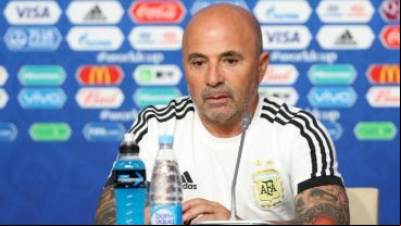 Sampaoli en la conferencia tras el triunfo argentino.