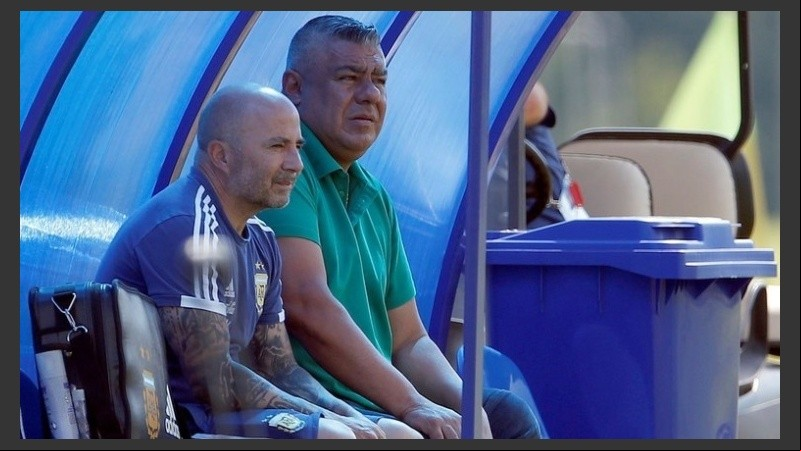 Tapia y Sampaoli. El presidente quedó desencantado.