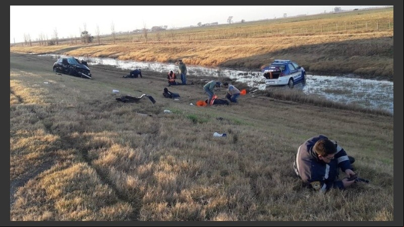 Una imagen dantesca del accidente en la autopista. 