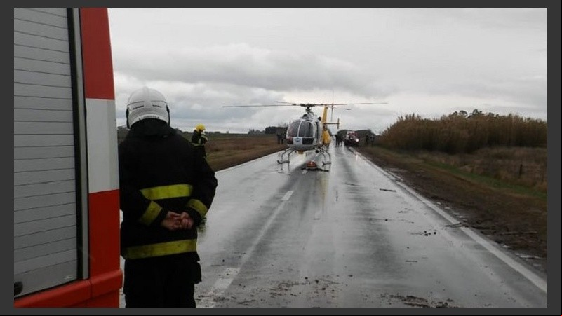 El helicóptero sanitario llegó para asistir a las víctimas pero no sobrevivieron.