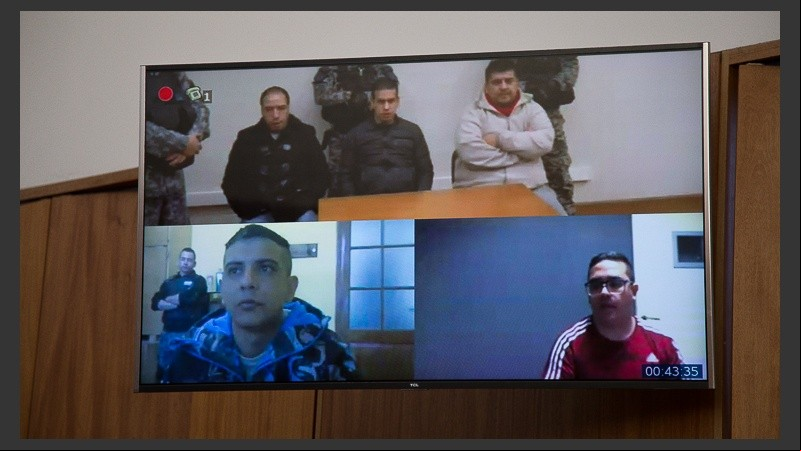 Monchi Cantero, arriba, en las videoconferencias de este martes por la apelación.