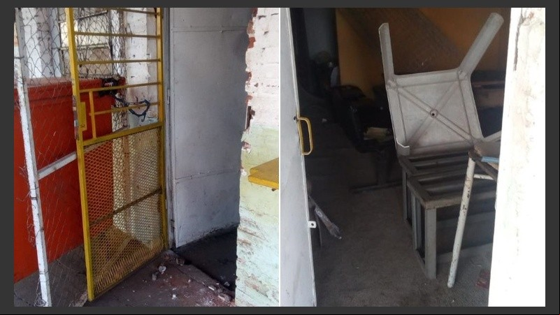 Así quedaron las instalaciones del club María Reina tras el robo. 