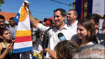 El dirigente opositor durante un acto, luego del hecho.