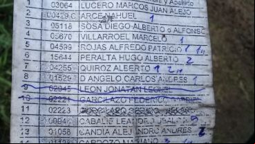 El listado que llevaba el Servicio Penitenciario.