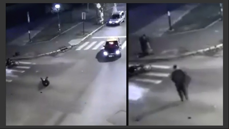 El hecho quedó registrado por las cámaras ubicadas en la esquina.