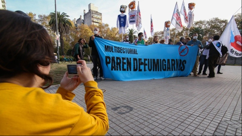 La marcha de los barbijos por el centro de Rosario en el Día Mundial del Medio Ambiente.