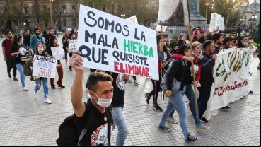 La marcha de los barbijos por el centro de Rosario en el Día Mundial del Medio Ambiente.