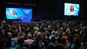La ex presidenta en la presentación de Rosario.