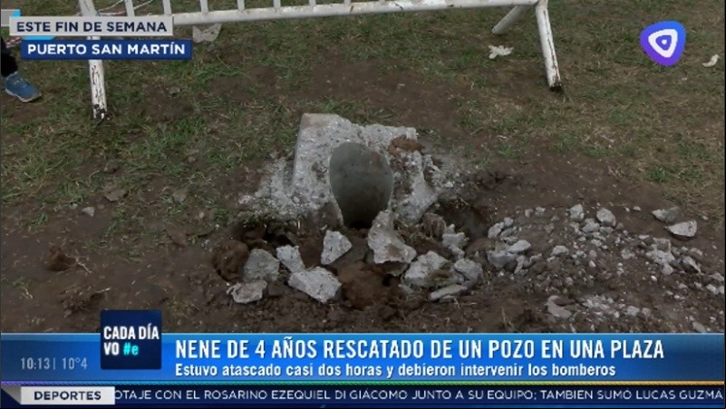 El pozo en el que se quedó atrapado el niño llamado Iván. 