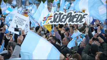 Una multitud este martes en la marcha del "Sí se puede" en Rosario.