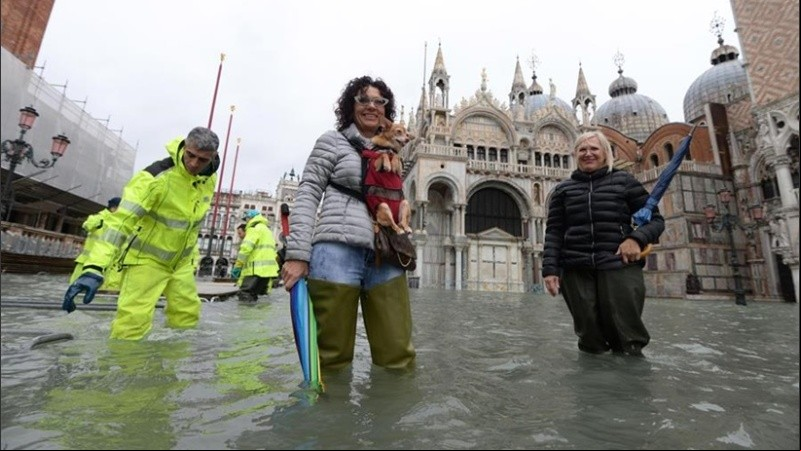 La inundación volvió a afectar a Venecia.