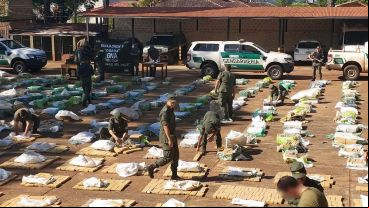 El cargamento secuestrado en Misiones.