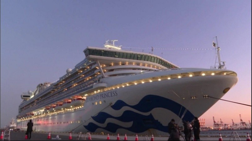 El crucero en el que viaja el argentino contagiado de coronavirus. 