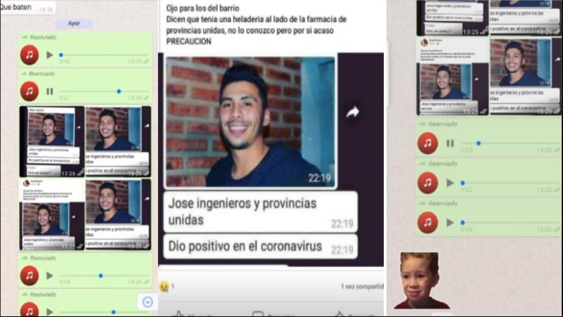 Captura de los chats en los que se hablaba del muchacho.