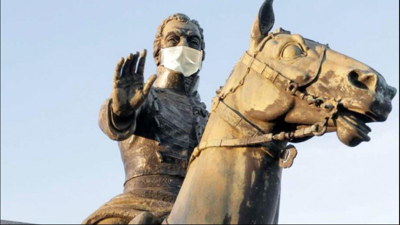 En Rosario, varias figuras icónicas lucirán sus barbijos. 