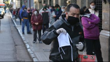 Primer día de obligatoriedad de uso de barbijos en Rosario.