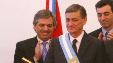 Alberto en la asunción de Binner gobernador, en diciembre de 2007.