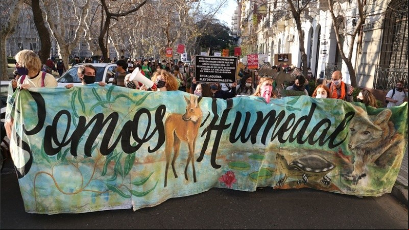 La movilización reclamó una ley nacional y rechazó los incendios.