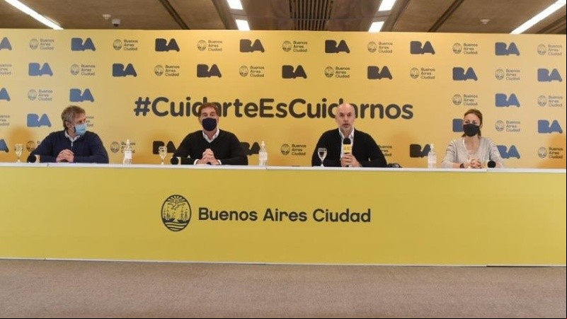 Larreta habló antes que el anuncio grabado del presidente.