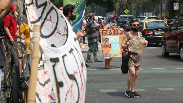 Los ambientalistas cortaron ambas manos de Pellegrini este lunes.