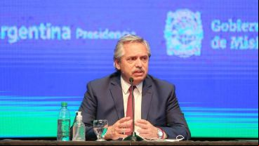 El presidente Alberto Fernández durante el anuncio en la provincia de Misiones.