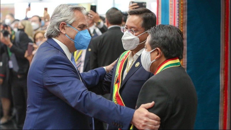 El presidente Alberto Fernández estuvo presente en la asunción del nuevo mandatario de Bolivia
