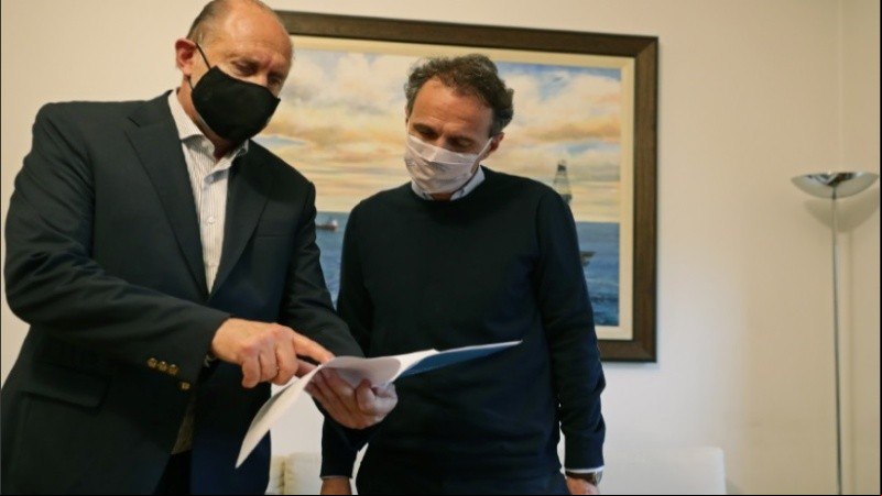 El gobernador Omar Perotti y el ministro de Obras Públicas de la Nación Gabriel Katopodis
