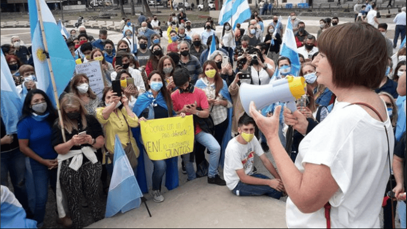 Bullrich, en su visita a Córdoba el fin de semana pasado para la marcha. 
