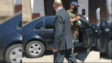 El arribo de los fiscales al Senado este jueves.