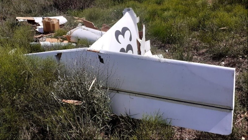 La avioneta cayó cerca de las 15 en el campo de Pérez. 