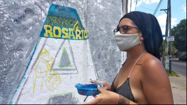 Pinturas por Génova en las esquinas con Travesía, Garzón y Cabal.