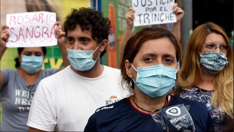 Los manifestantes recordaron al Trinche y reclamaron mayor seguridad.
