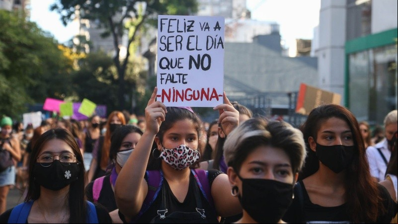 La manifestación de este año con barbijo y protocolos.