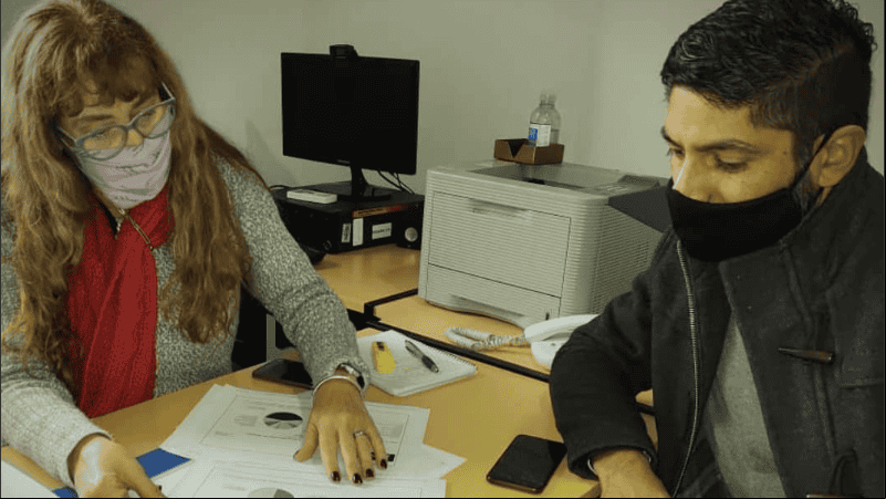 La secretaria de Derechos Humanos de Santa Fe con el titular del Conadi.