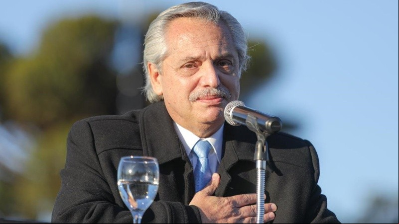 Alberto Fernández en el acto de este viernes en Olavarría.