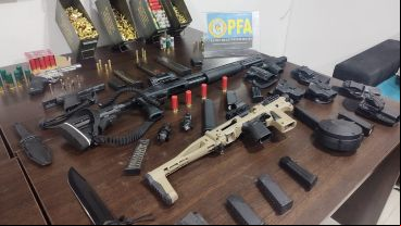 Armas secuestradas en allanamientos contra la banda de Rodríguez Granthon.