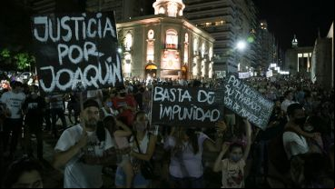 La tensa marcha este miércoles en el Monumento a la Bandera.