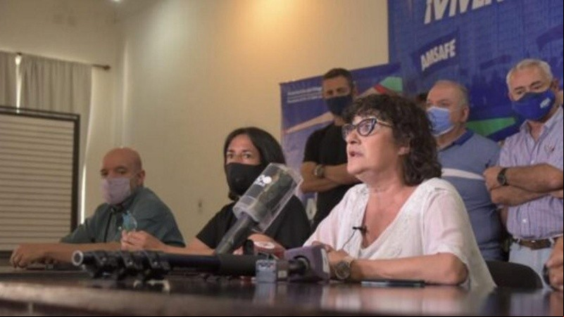 La secretaria general de Amsafé, Sonia Alesso, encabezó el reclamo docente.