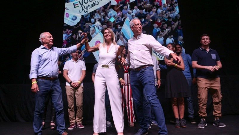 El festejo de Juntos por el Cambio en Rosario.
