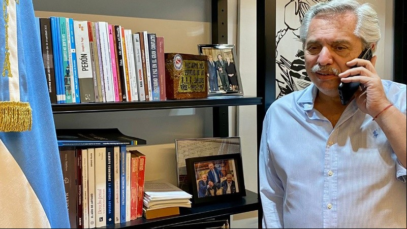 El mandatario argentino se mostró 