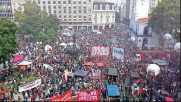 La Plaza de Mayo, epicentro de la movilización en la capital del país.