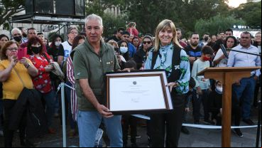 La vicegobernadora de Santa Fe Alejandra Rodenas junto a Claudino Chamorro.
