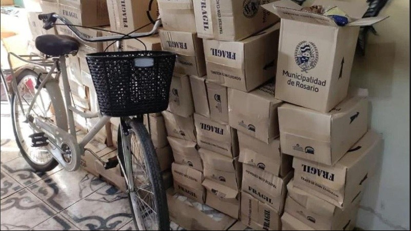 Las cajas con alimentos del 